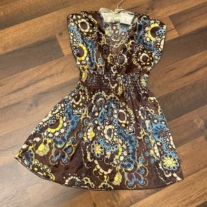 Satin Floral Brown Top